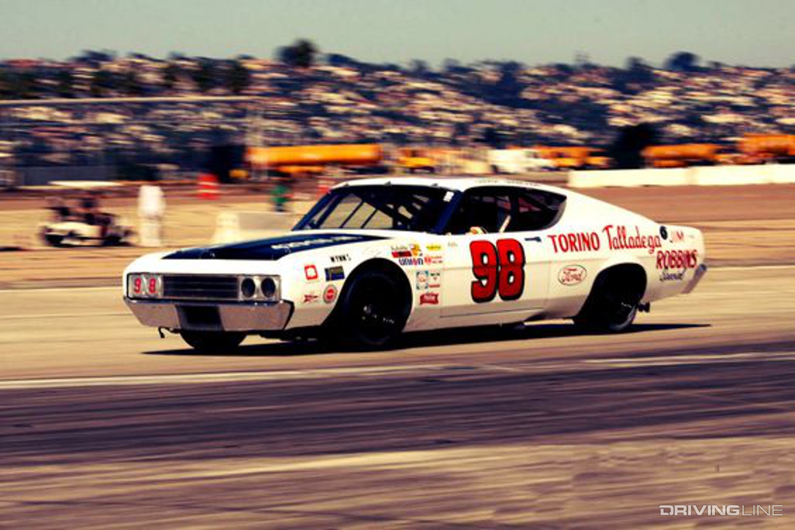 1969 Ford Torino Talladega NASCAR Side Racing On VintageTrack