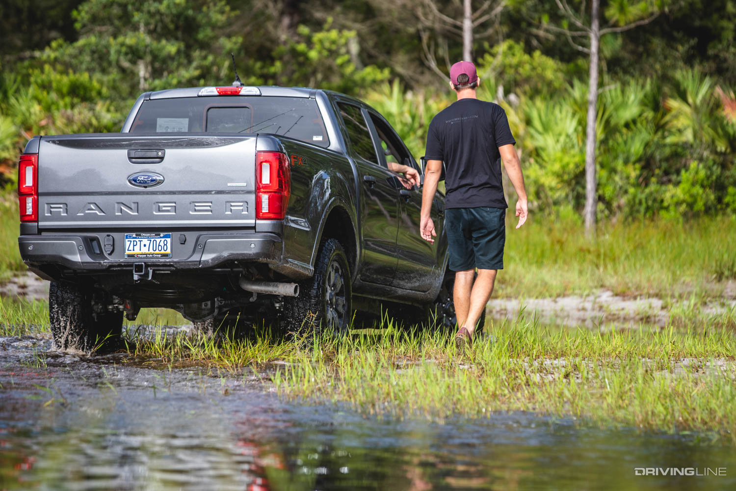 Hannah barron off-roading in a Ford Ranger in Ocala National Forest