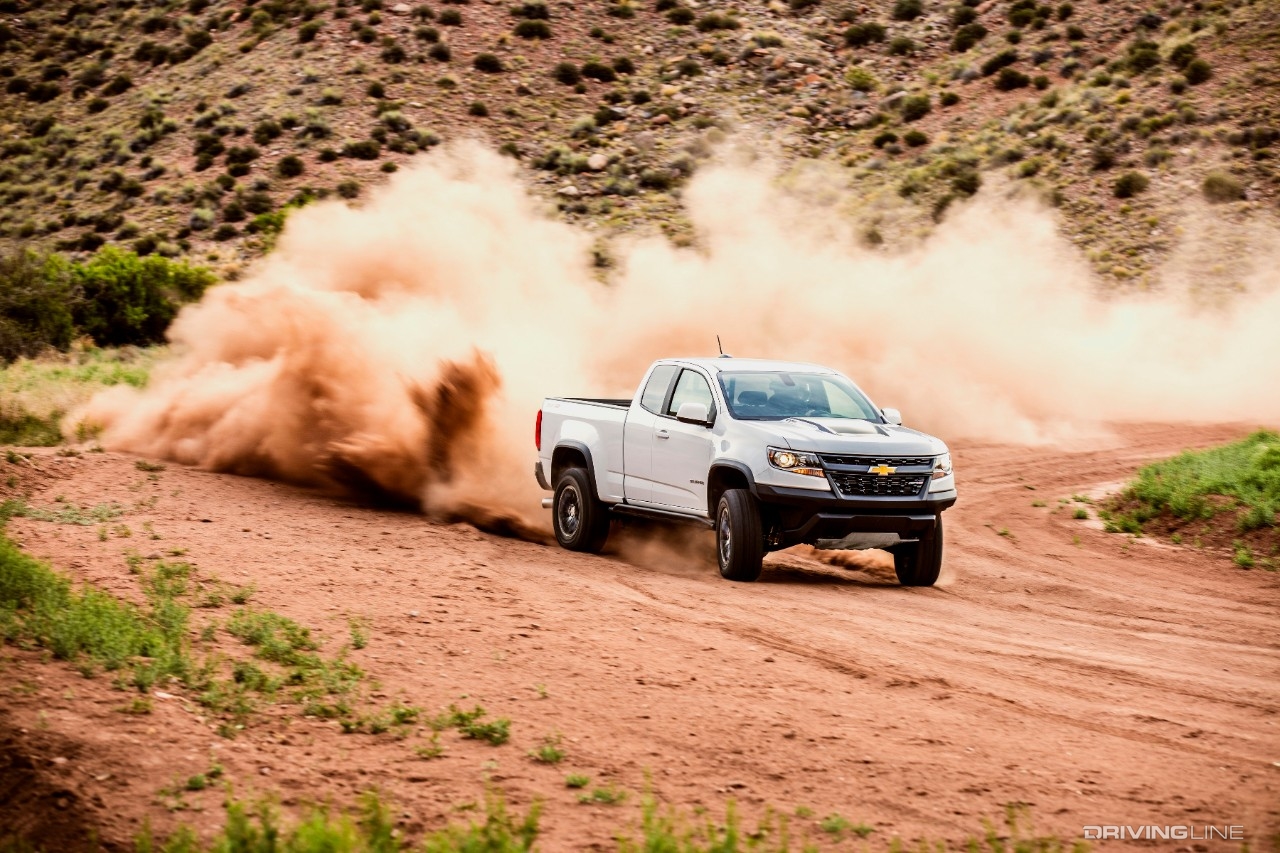 Chevrolet Colorado ZR2 dirt road drift