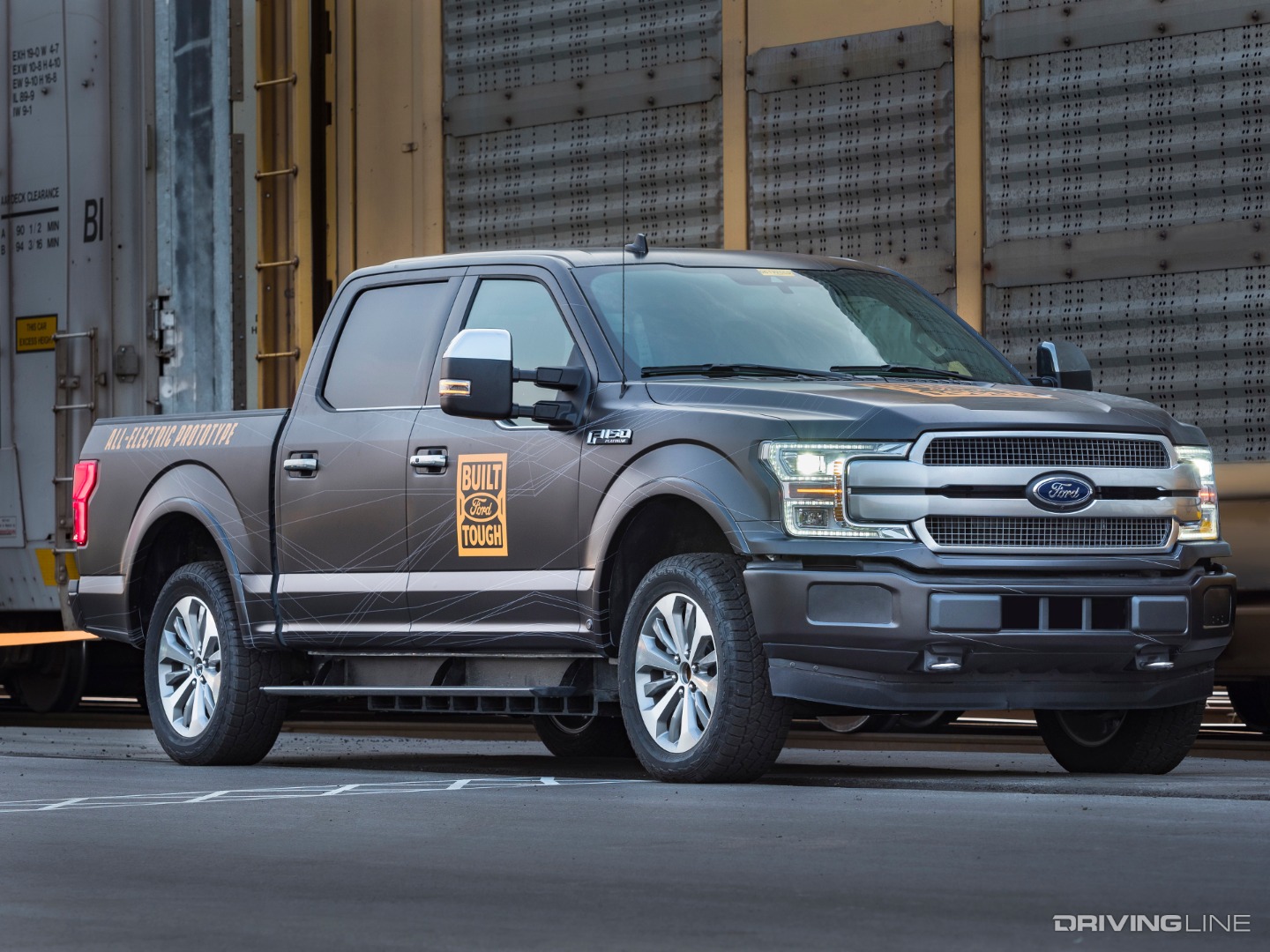 Ford F-150 All-Electric Prototype Front 3/4 Built Ford Tough