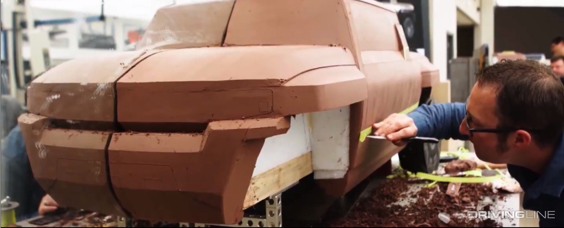 Hummer EV Truck Clay Model in GM Development Facility with Artists Working