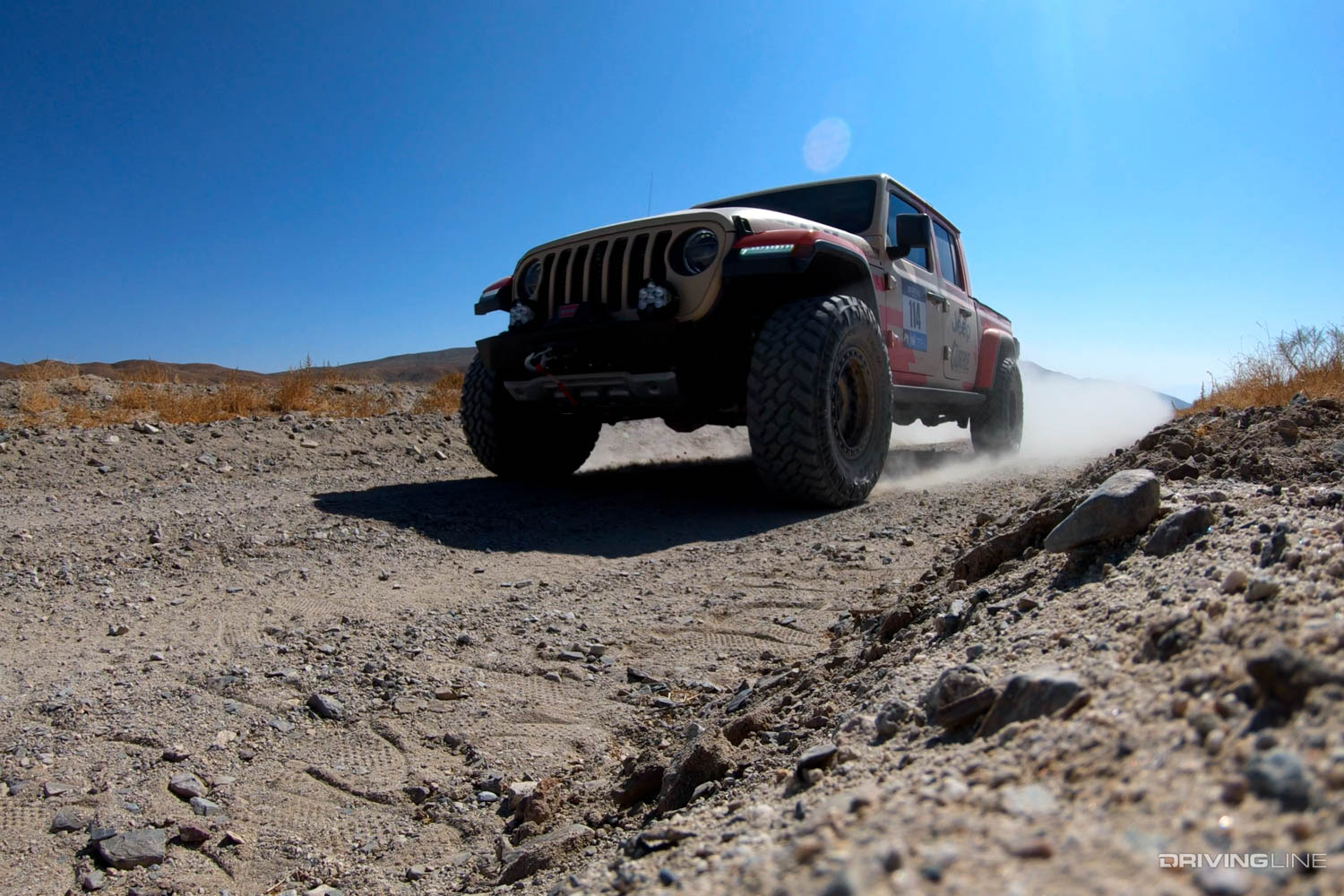 Ali Currie's Jeep Gladiator on Nitto Trail grappler tires at 2020 Rebelle Rally