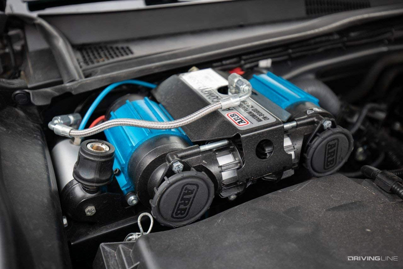 ARB Dual Air Compressor mounted