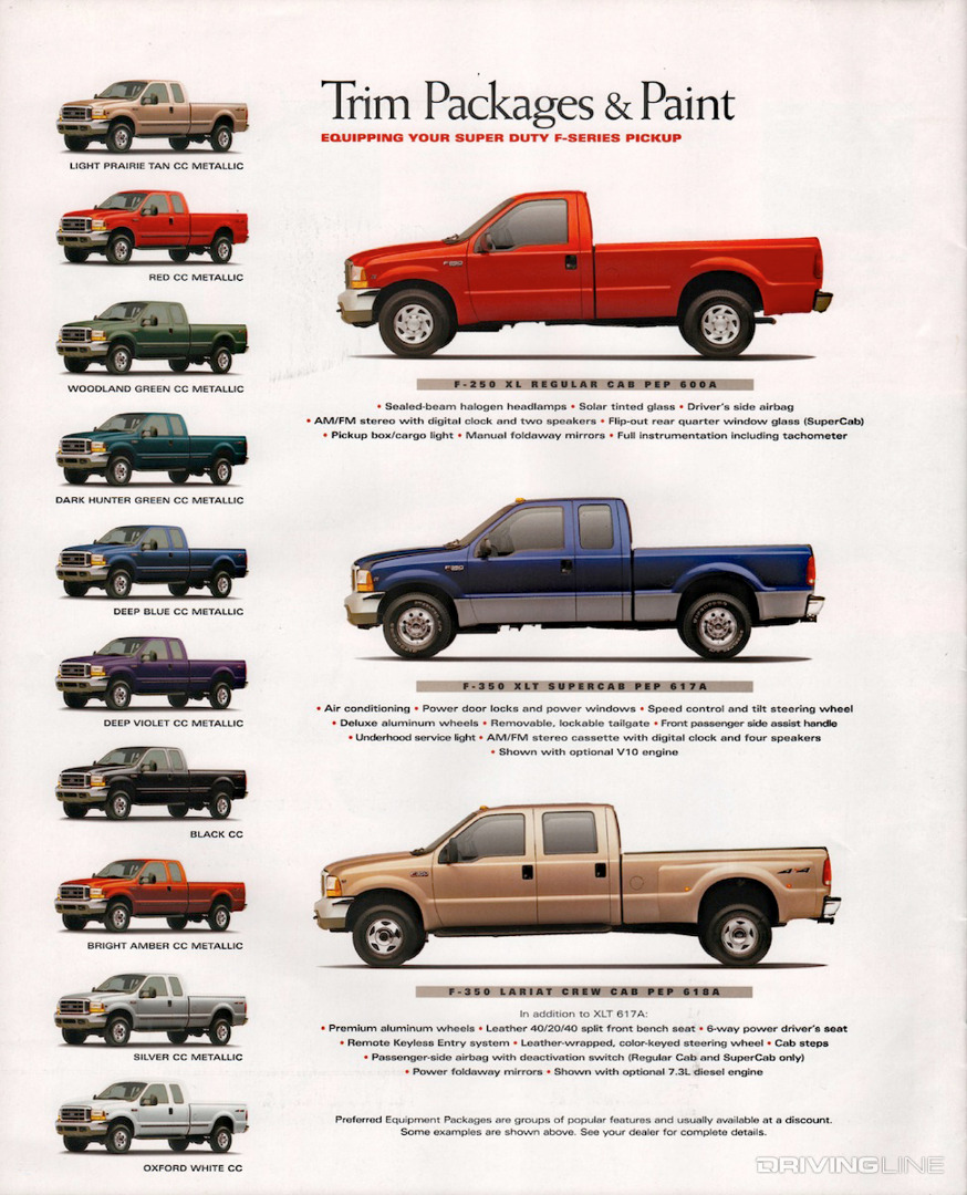 1999 Ford Super Duty Trim Packages