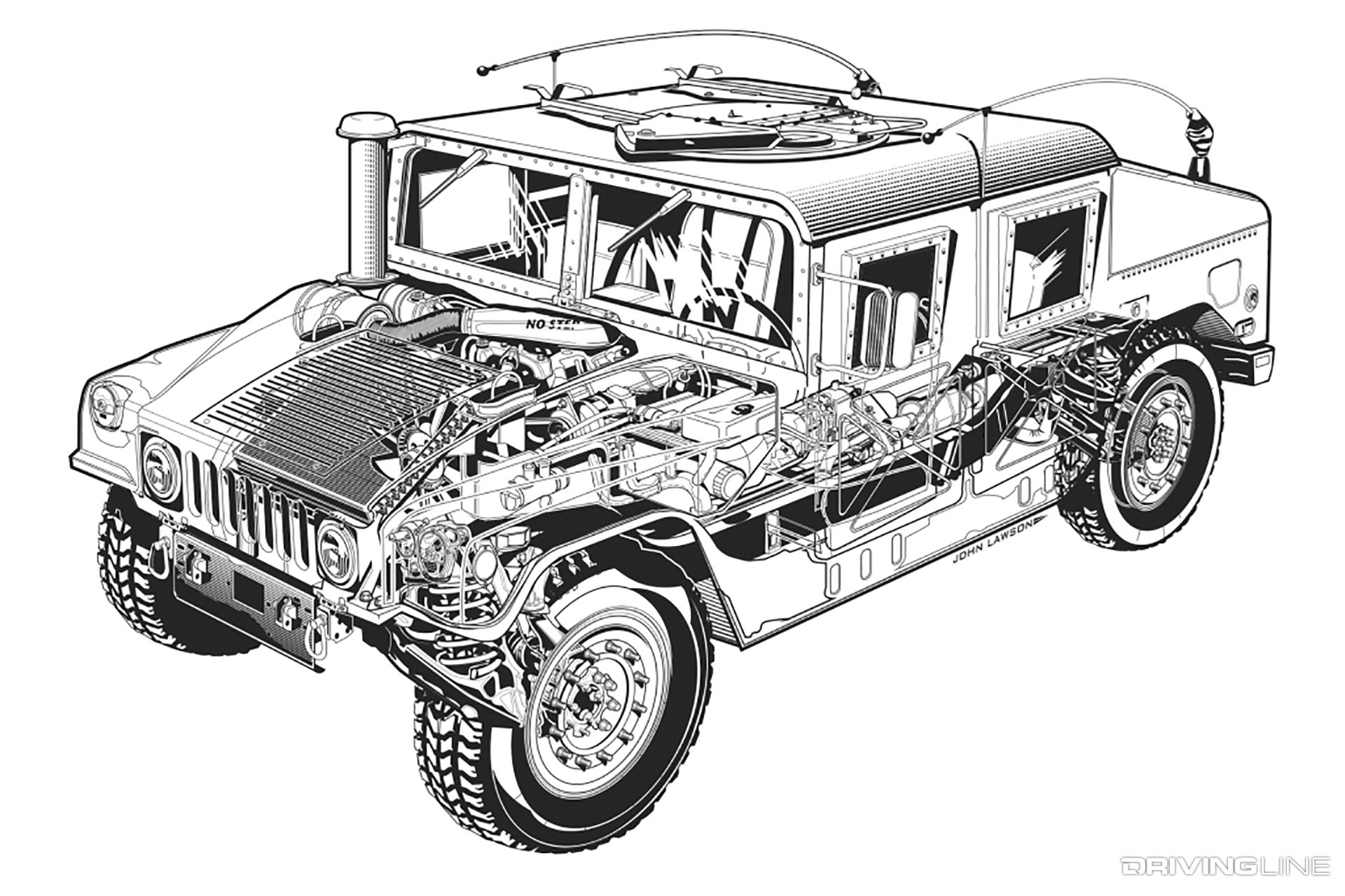 Humvee Cut Away Drawing
