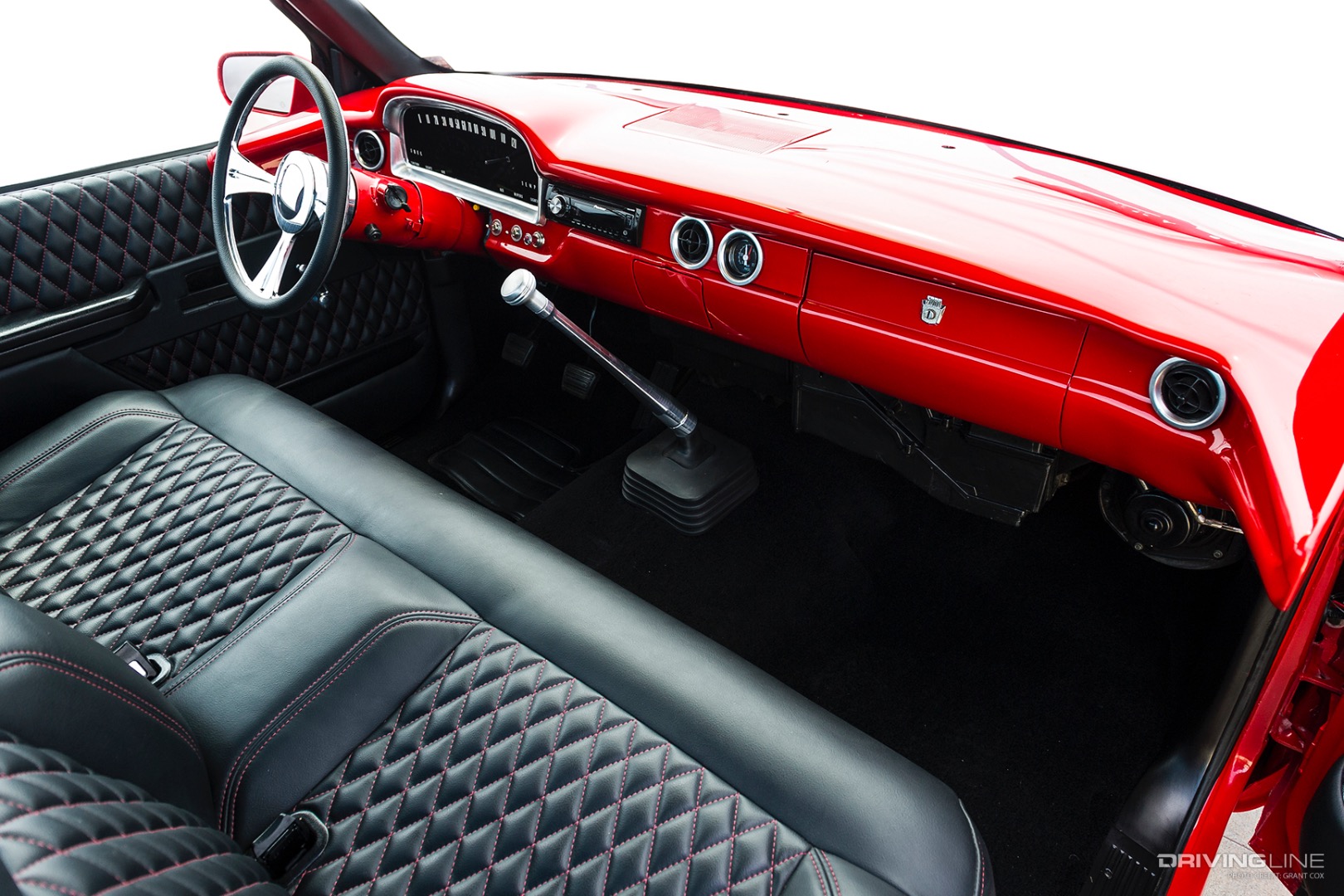 Interior of Trent Briggs' '92 Chevy pickup