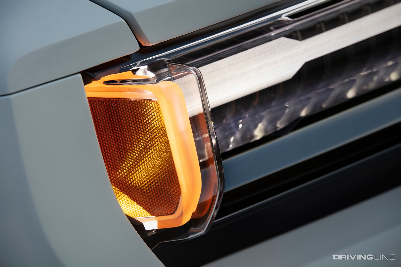 Hummer EV Front Headlight Up Close