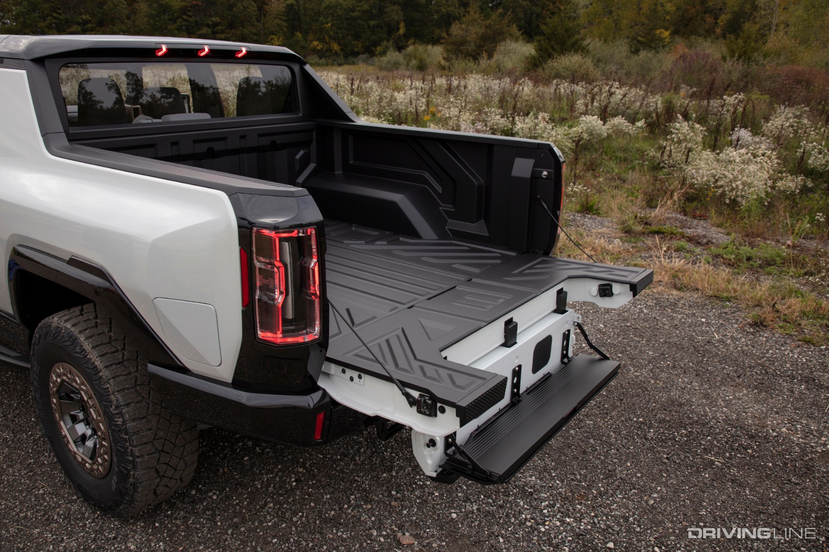 Hummer EV Rear With MultiPro Tailgate Folded Down Fully