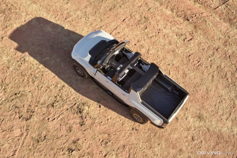Hummer EV With Sky Panels Off From Top