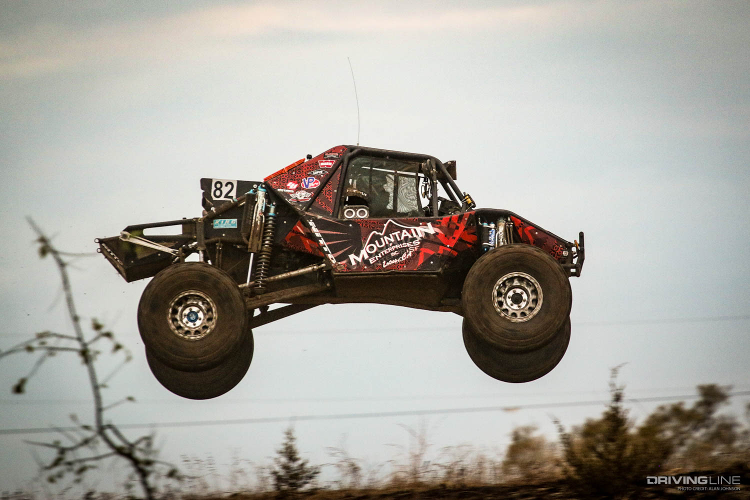 JP Gomez jumping his ultra4 car at 2020 nationals race
