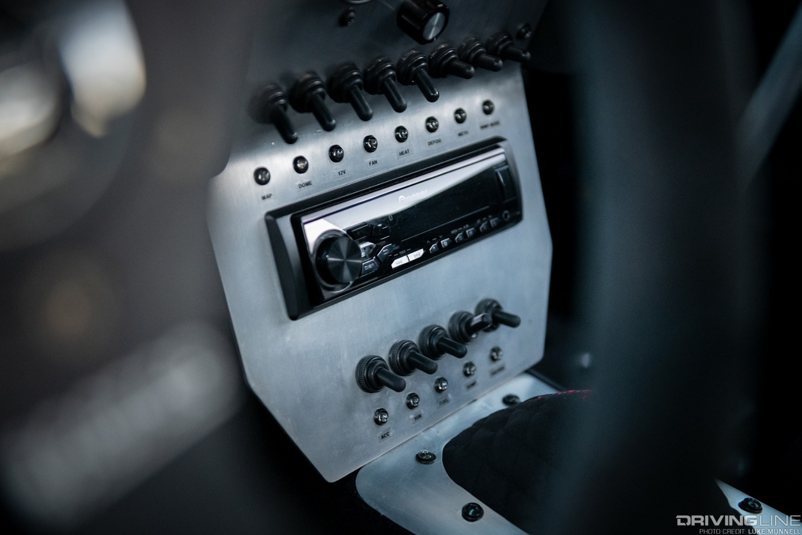 A Pioneer head unit provides the tunes for cruises in Josh Wilson's Datsun 280Z