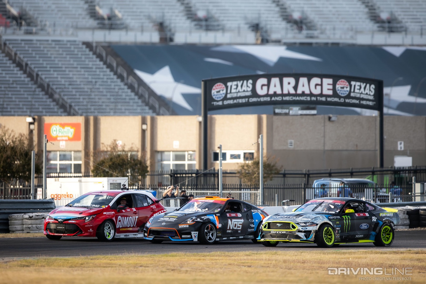 Ryan Tuerck (left), Chris Forsberg (center), and Vaughn Gittin Jr. (right) all are in the championship chase after 6 of 8 events