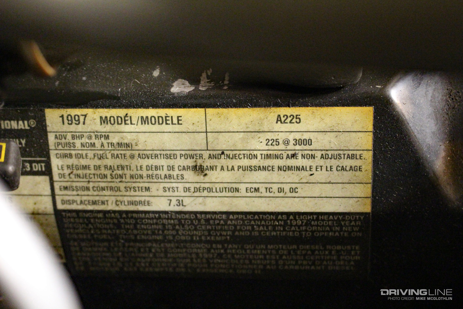 Horsepower Emissions Label Power Stroke Diesel