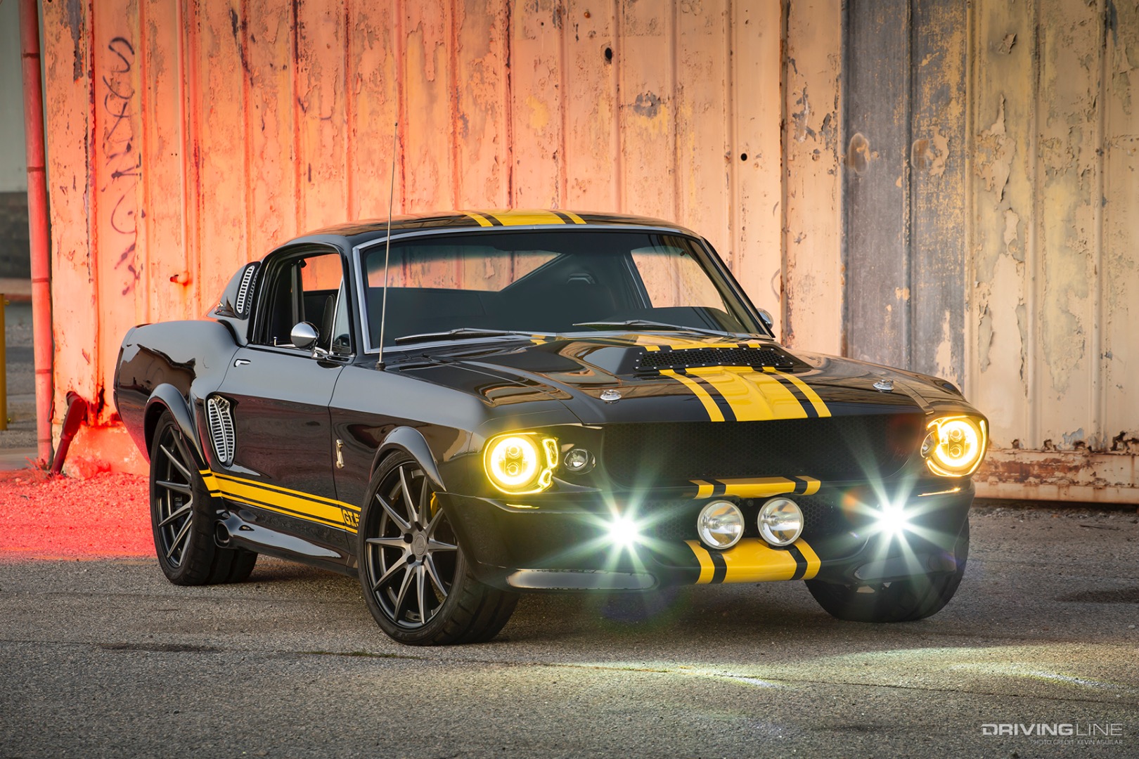 Exterior of Ricky Quintero's Helleanor '68 Mustang with Mustang to Fear Eleanor Fiber Glass Body Kit