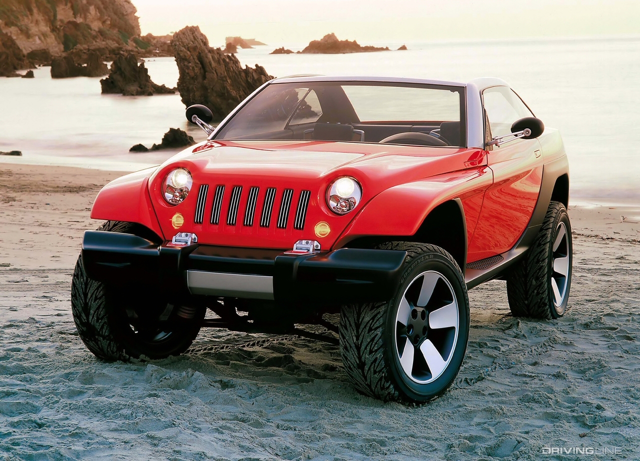 Jeep Jeepster concept on beach