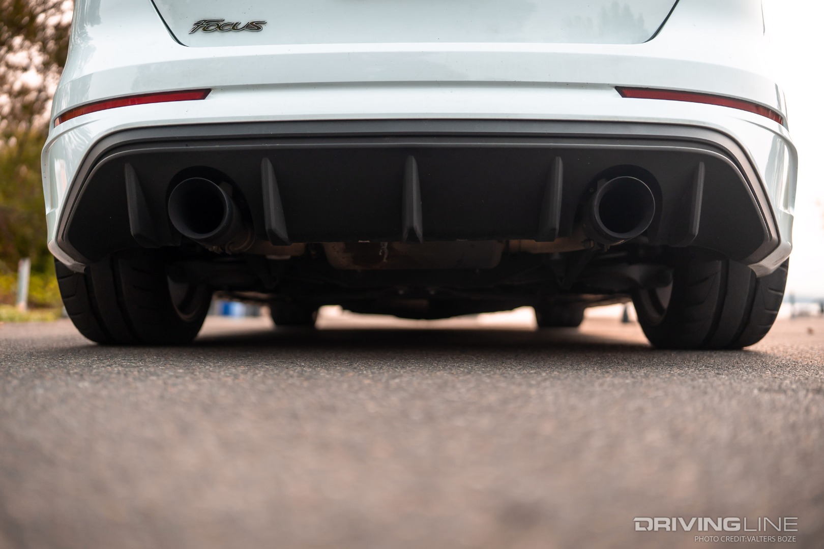 The ArmyTrix stainless steel dual exhaust was the first mod on Jack's Ford Focus RS