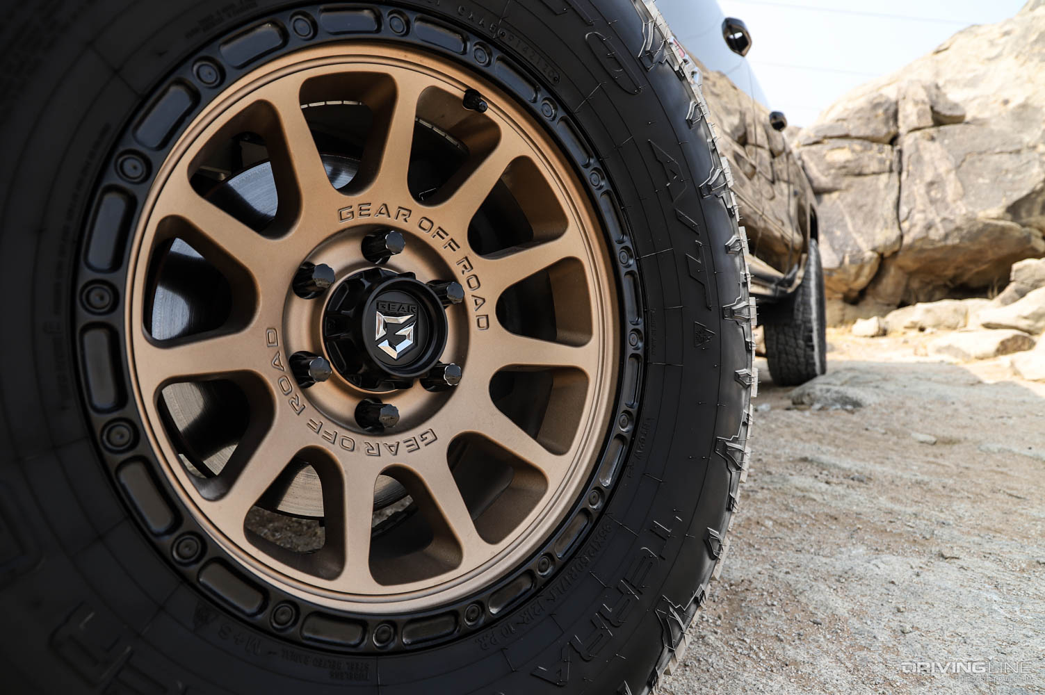 Nitto Terra Grappler G2 tires on Gear Off-Road Proto Call Wheels detail shot