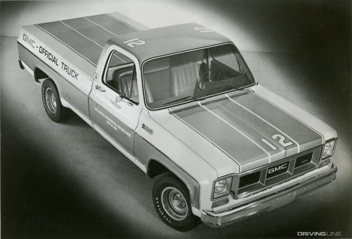 1974 GMC Indy 500 Official Truck black and white