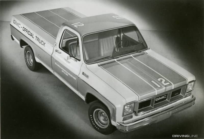 1974 GMC Indy 500 Official Truck black and white