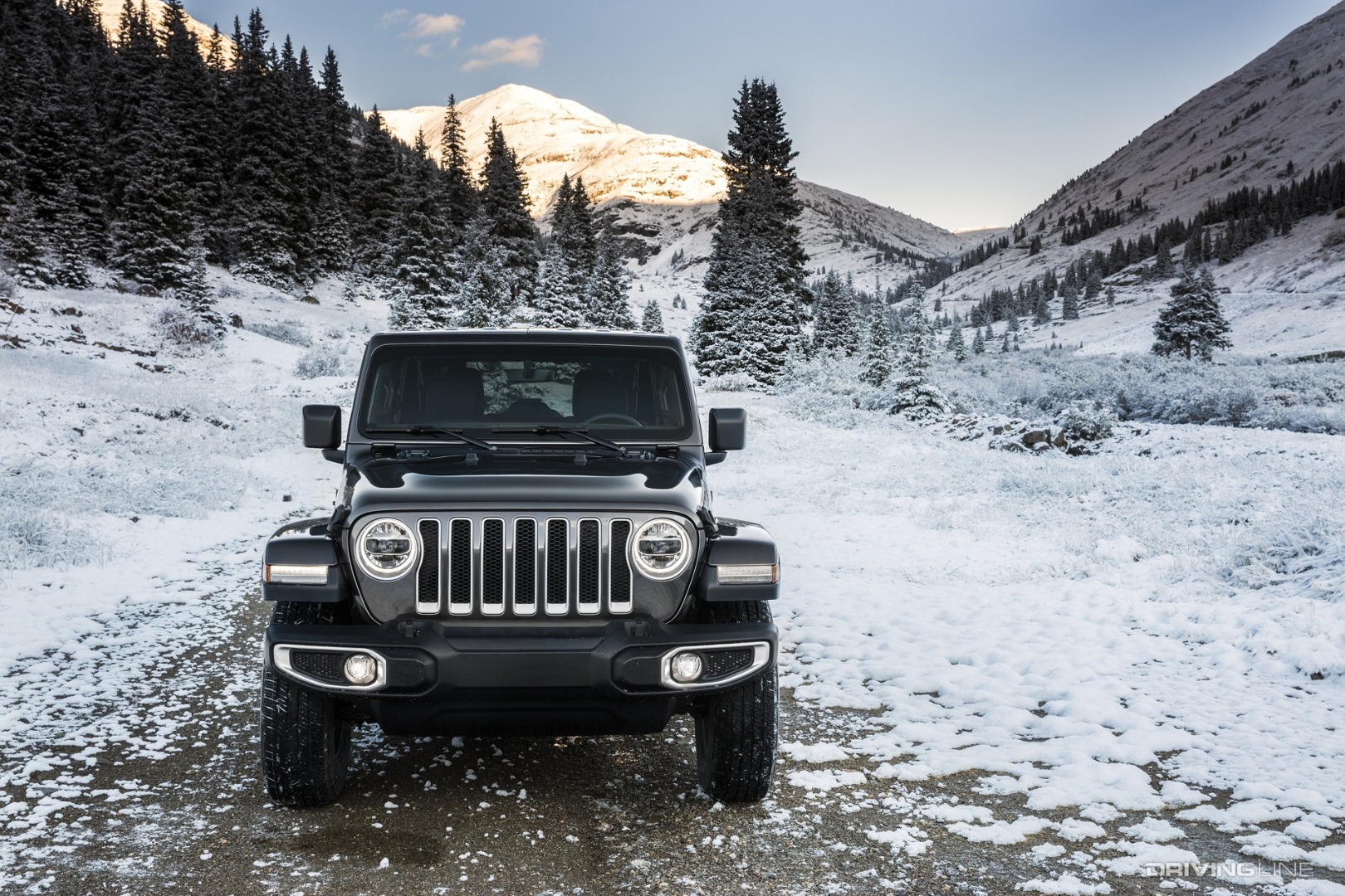 Jeep Wrangler EcoDiesel in snow front