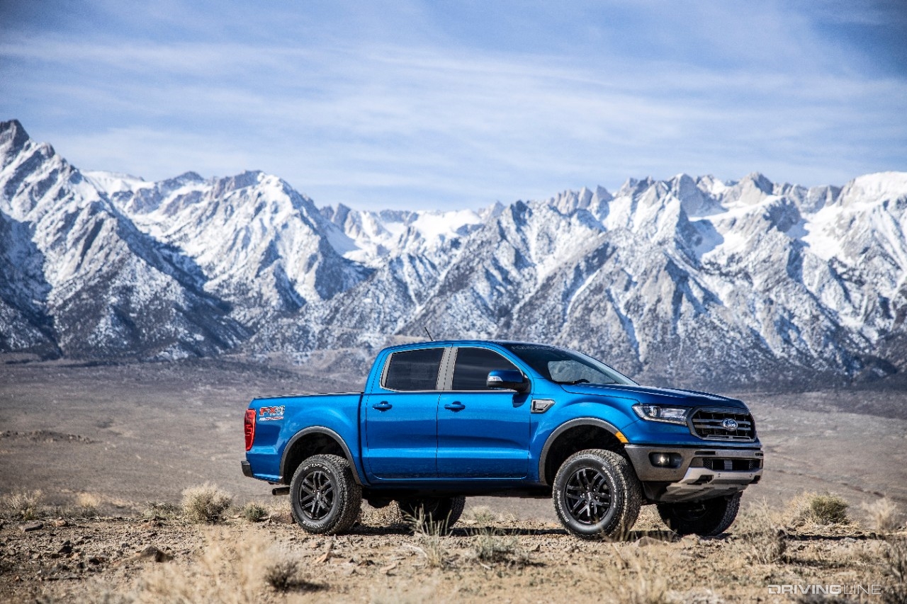 Ford Ranger in front of Mountains