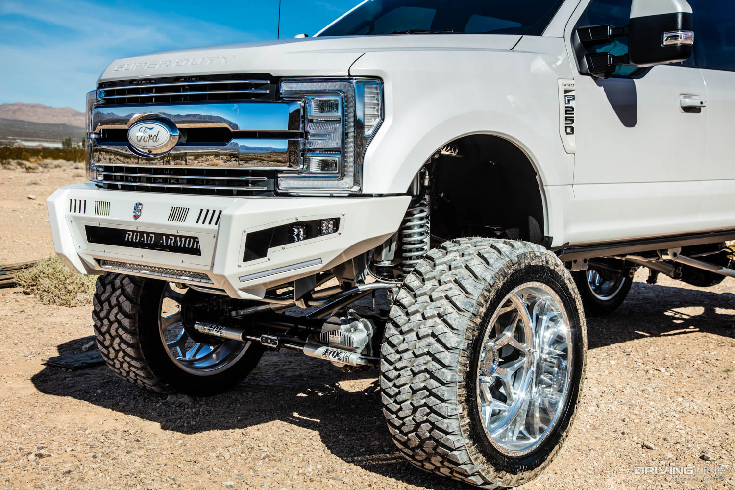 Road Armor Identity Bumpers and Nitto 40-inch trail grappler tires on lifted f250