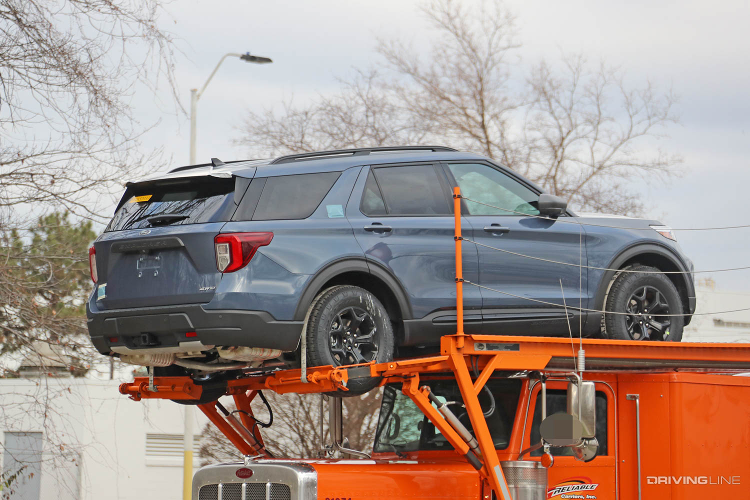 2022 Ford Explorer Timberline Spy Photos on car carrier