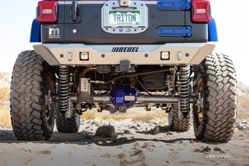 Closeup of Currie Axles on Triton JL Jeep