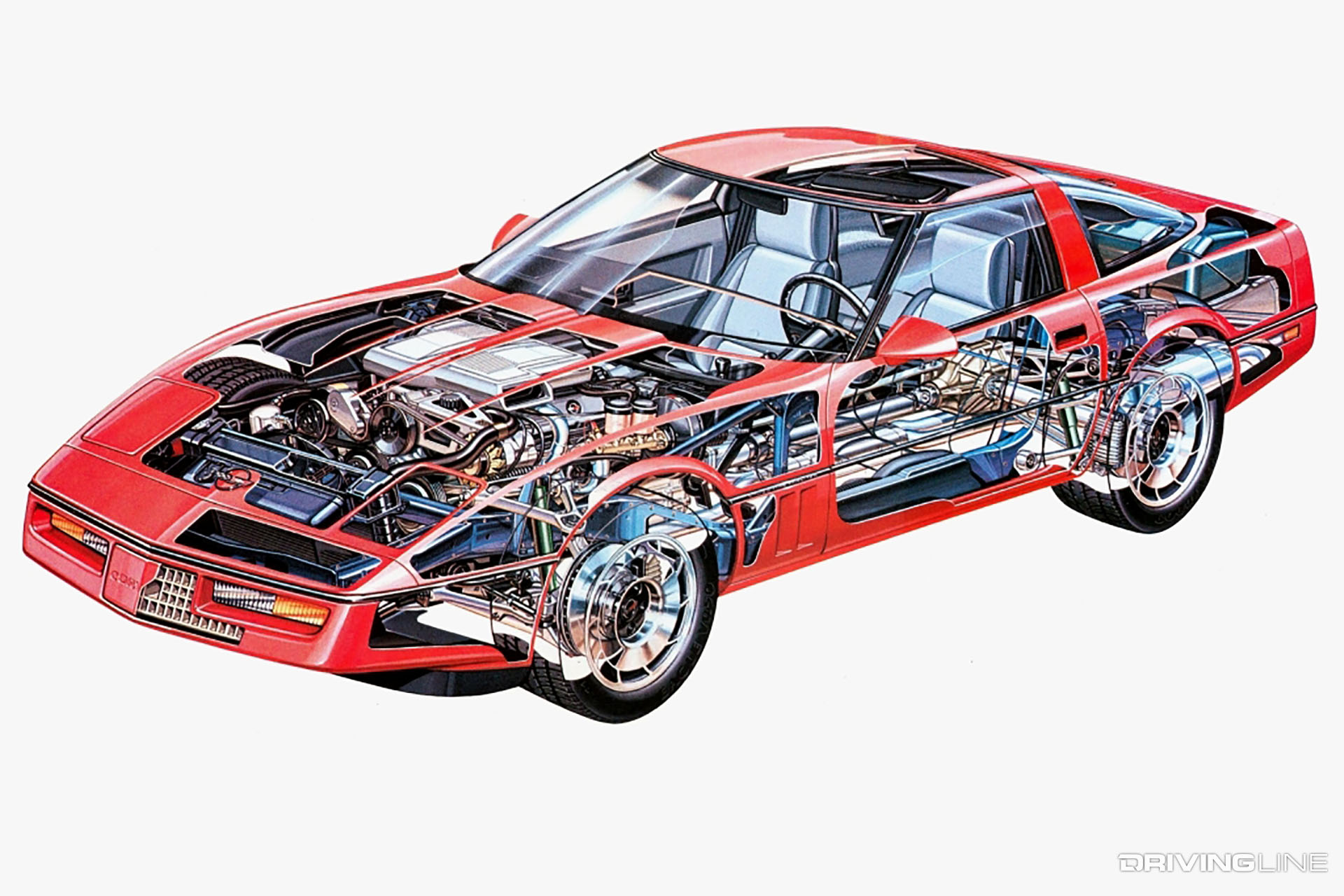 C4 Corvette Cut Away Illustration