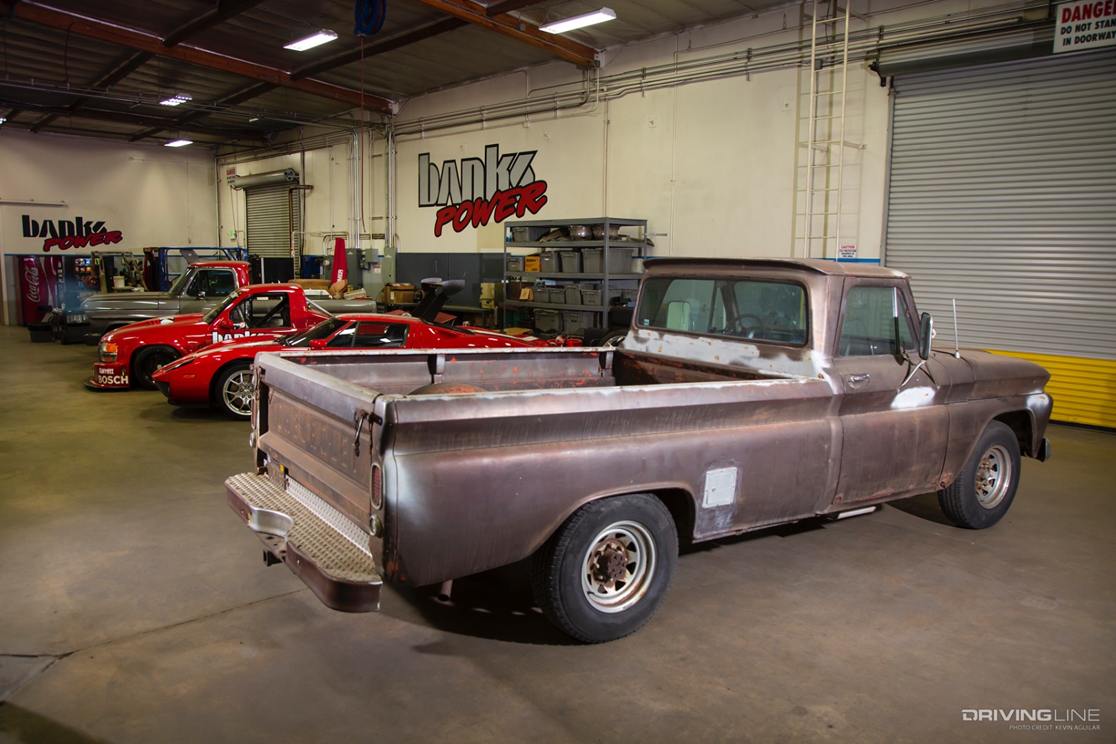 Rear of Gale Banks' LokJaw '66 Chevy C20