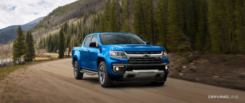 Chevrolet Colorado blue dirt road