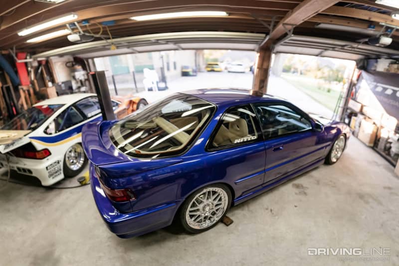A current photo of Ron Bergenholtz's DA Integra, alongside the famed Bergenholtz racing Honda CRX that tore up the drag strip in the late 90's and early 00's