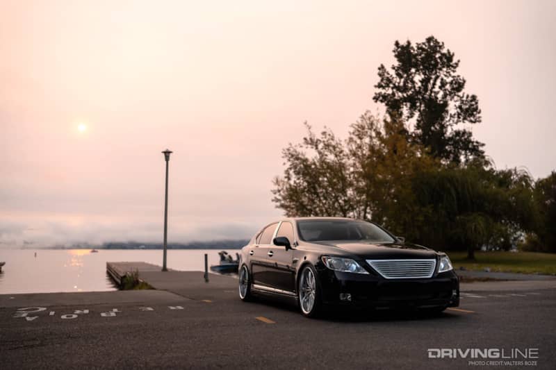 2009 LS460L parked next to pier