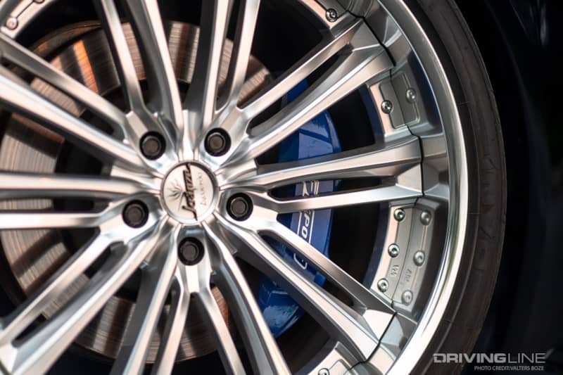 Weds Kranze Acuerdo wheels accentuate the lines of the Lexus LS460L that Lawrence Ojas built