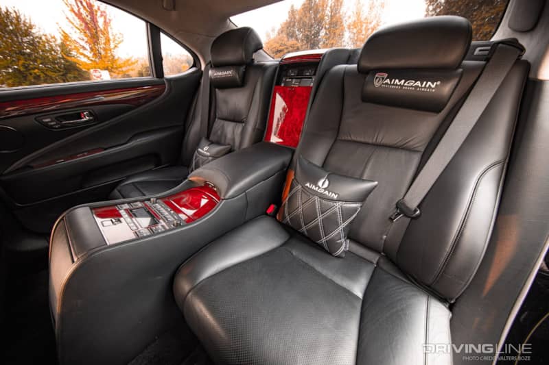 The rear seats of the Lexus LS460 Executive package include reclining seats with massagers