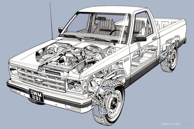 Chevrolet S10 Cutaway showing 4.3 V6