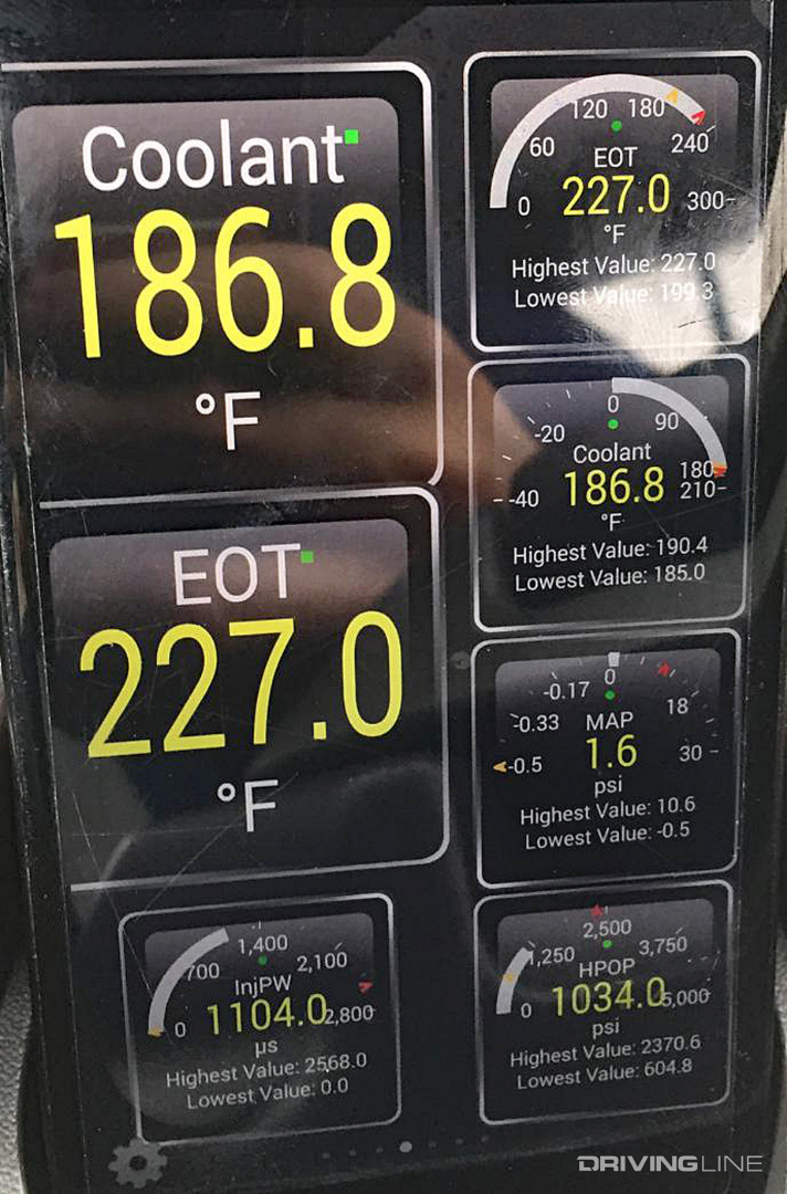 6.0L Power Stroke Engine Oil Temp vs Coolant Temp
