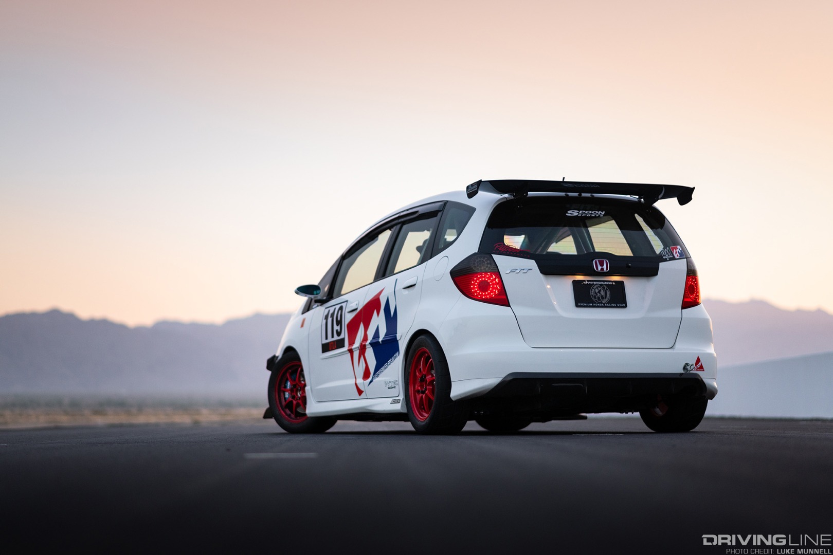 Mario Mojica Nitto Tire NT01 turbocharged Honda Fit rear 3/4 hero static