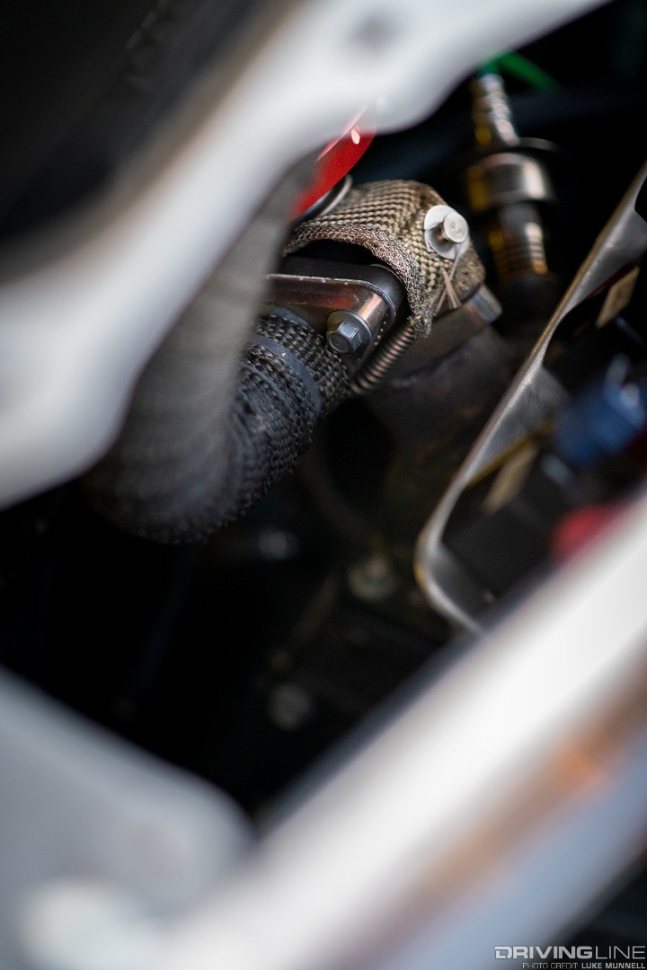 Mario Mojica Nitto Tire NT01 turbocharged Honda Fit turbocharger closeup