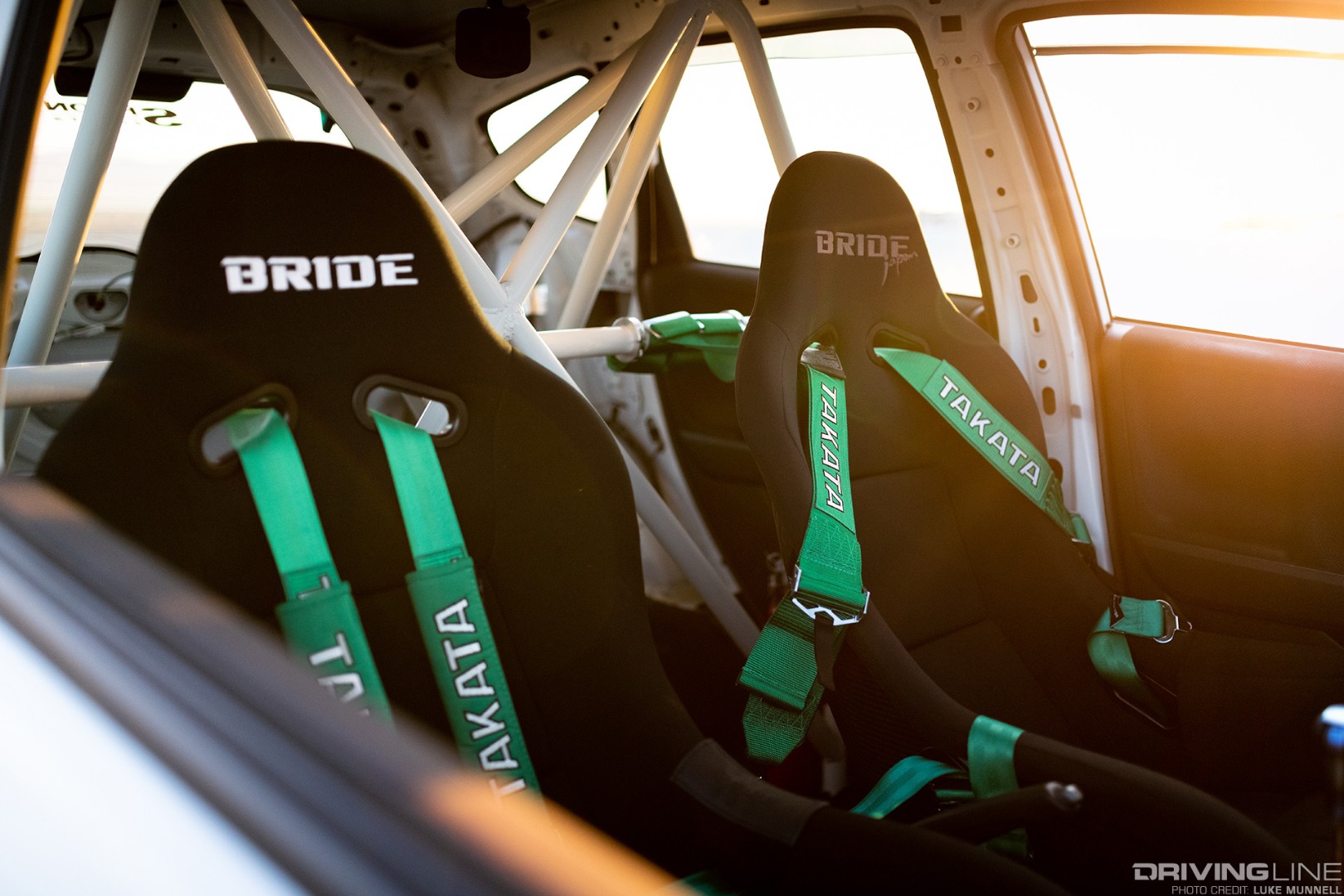 Mario Mojica Nitto Tire NT01 turbocharged Honda Fit Bride seats and Takata harnesses