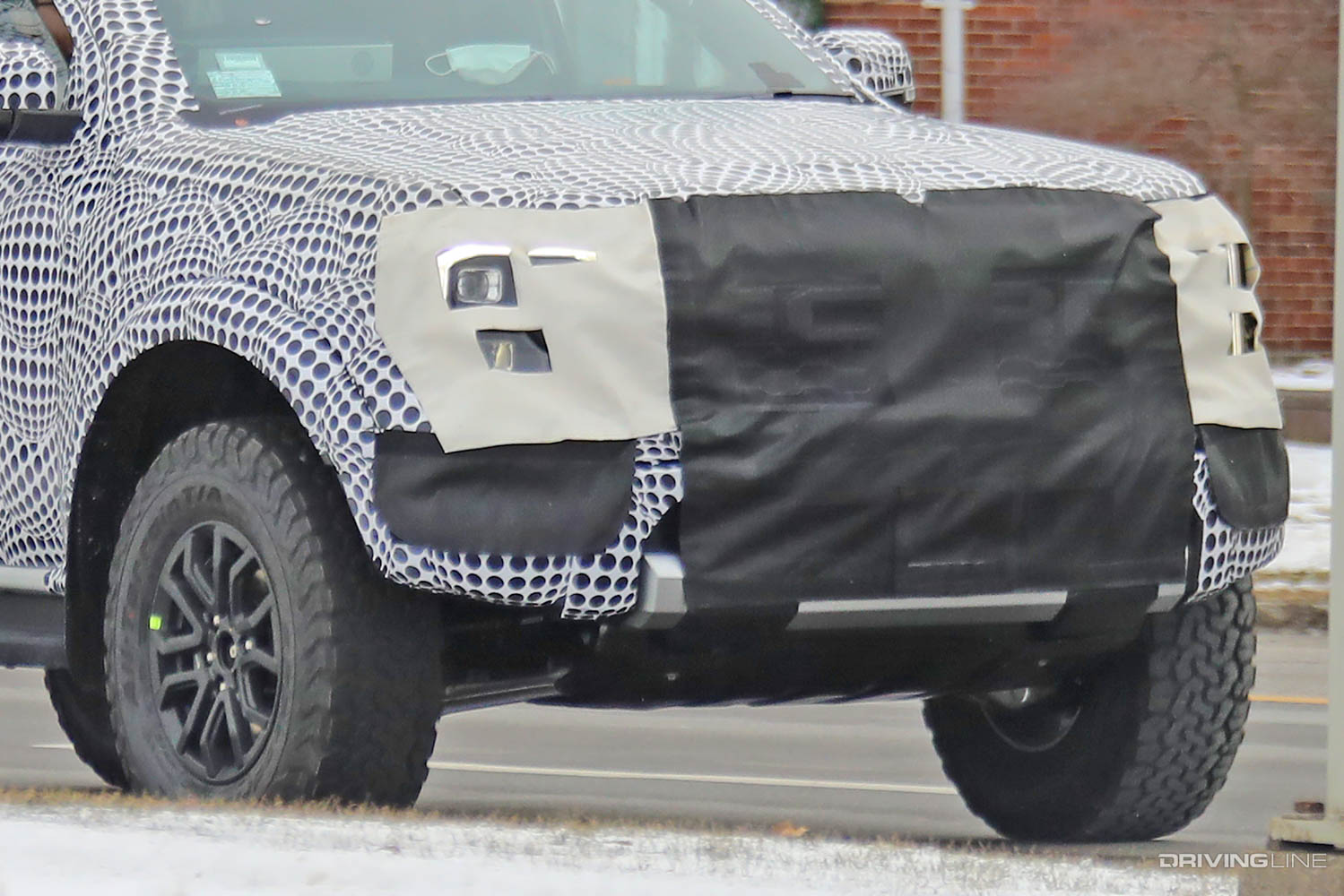 spy photos of the front end of the '23 Ranger Raptor