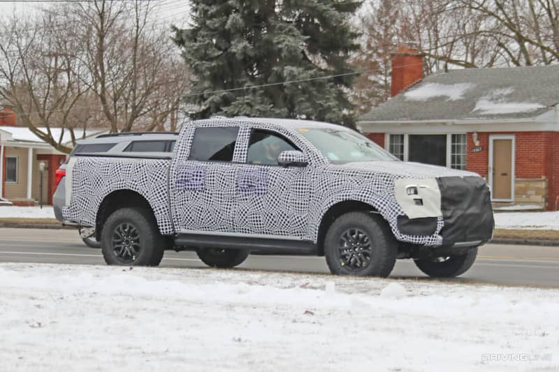 spy photos of 2023 Ford Ranger Raptor
