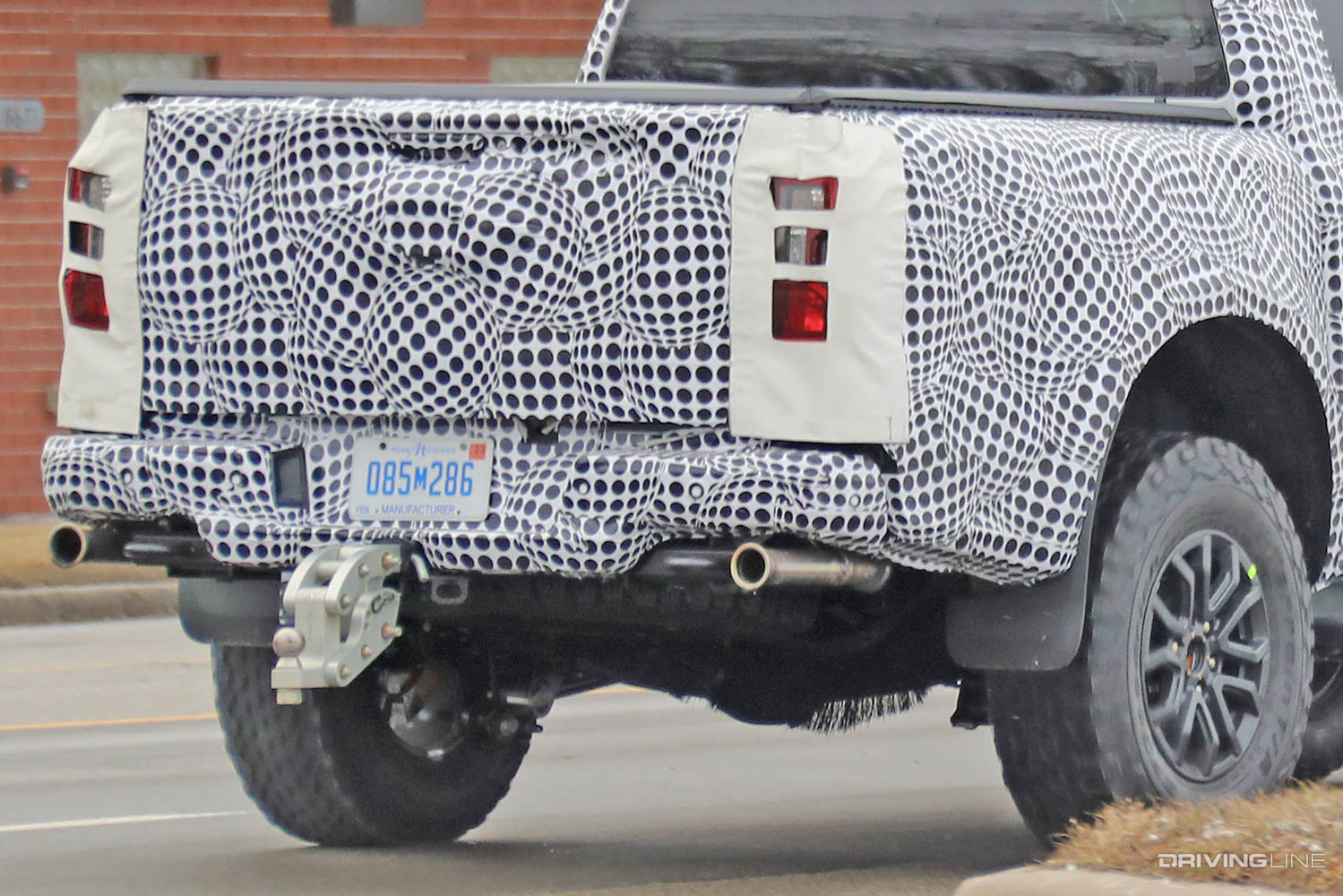 rear end detail spy photos of 2023 Ford Ranger Raptor