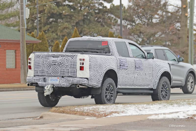 rear passenger side of 2023 Ford Ranger Raptor