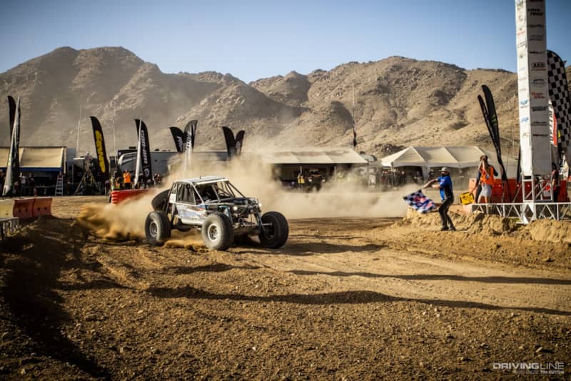 Randy Slawson crossing the finish line