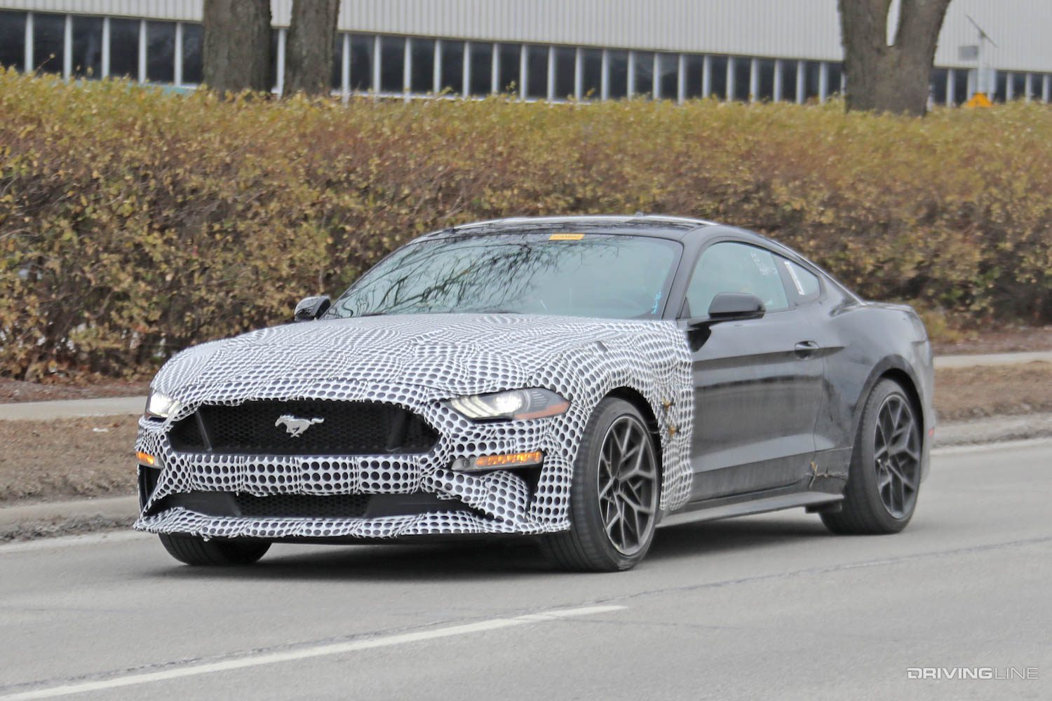 Front driver side spy photos of new 2023 mustang gt