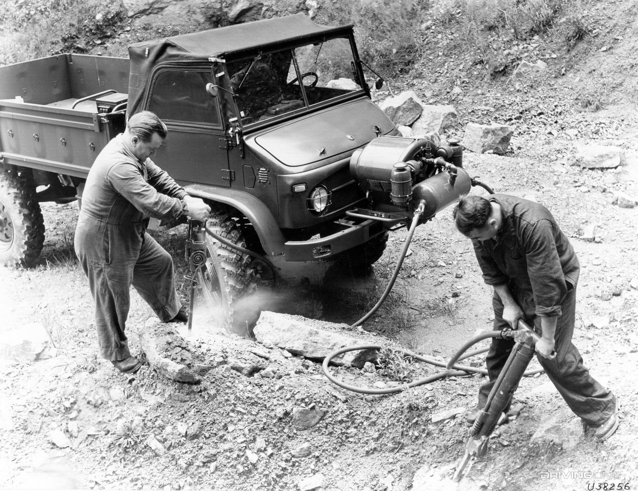 Unimog power take-off in action