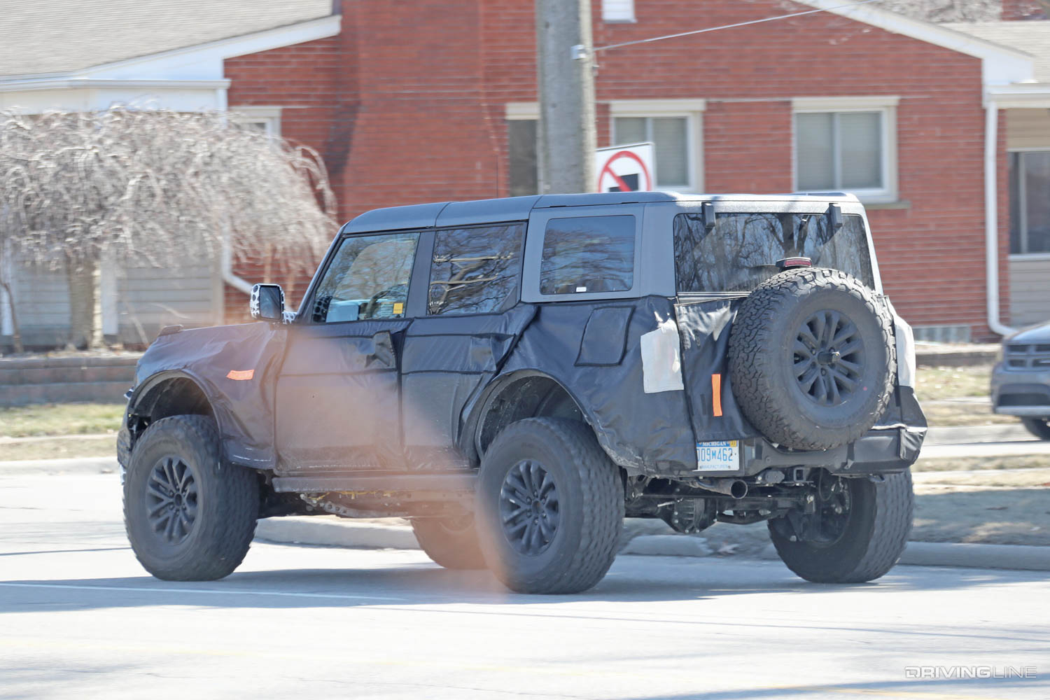 Spy Photos new bronco warthog hybrid prototype rear driver side