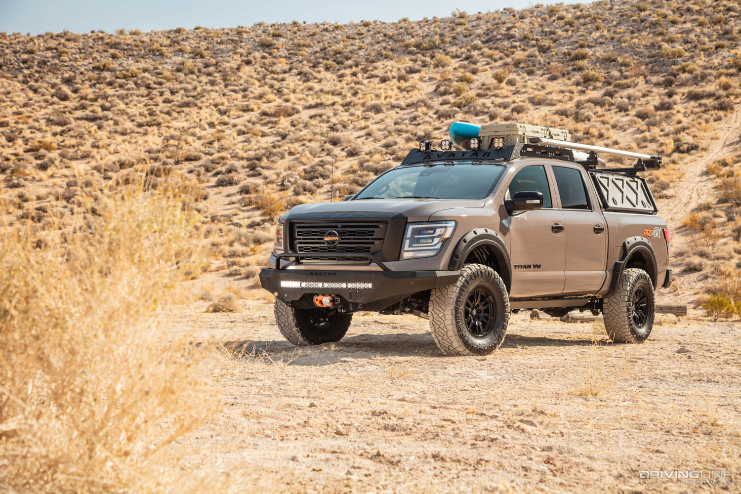 front driver side of 2020 Nissan titan on Ridge Grappler Tires