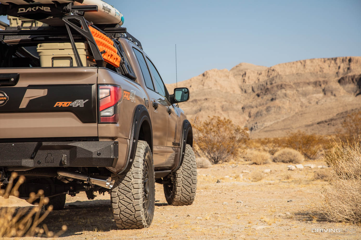 rear passenger side of '20 Nissan Titan Overlander